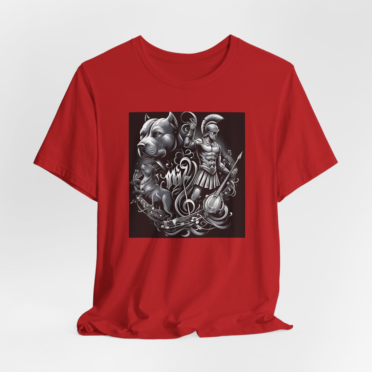 Spartan & Pitbull Musical Warrior Tattoo T-Shirt