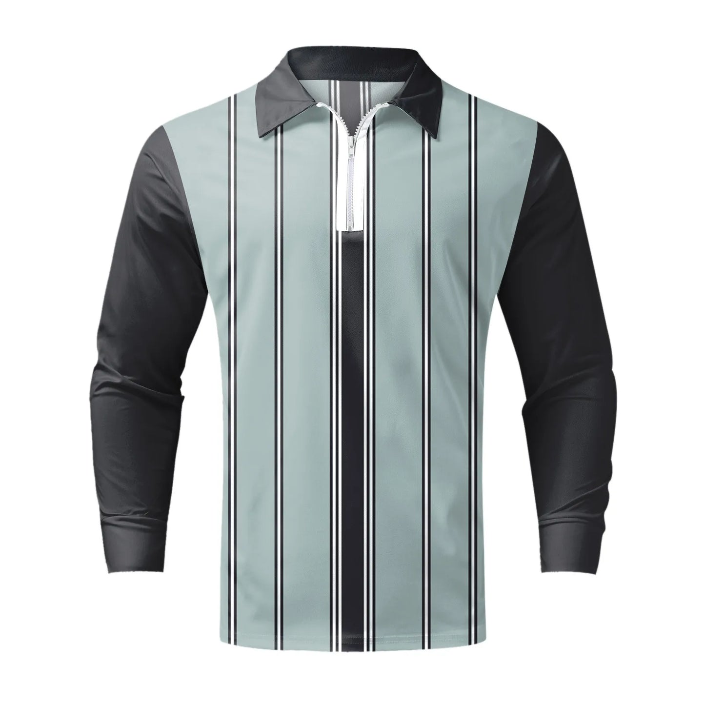 Men's Zipper Shirts Casual Long Sleeve