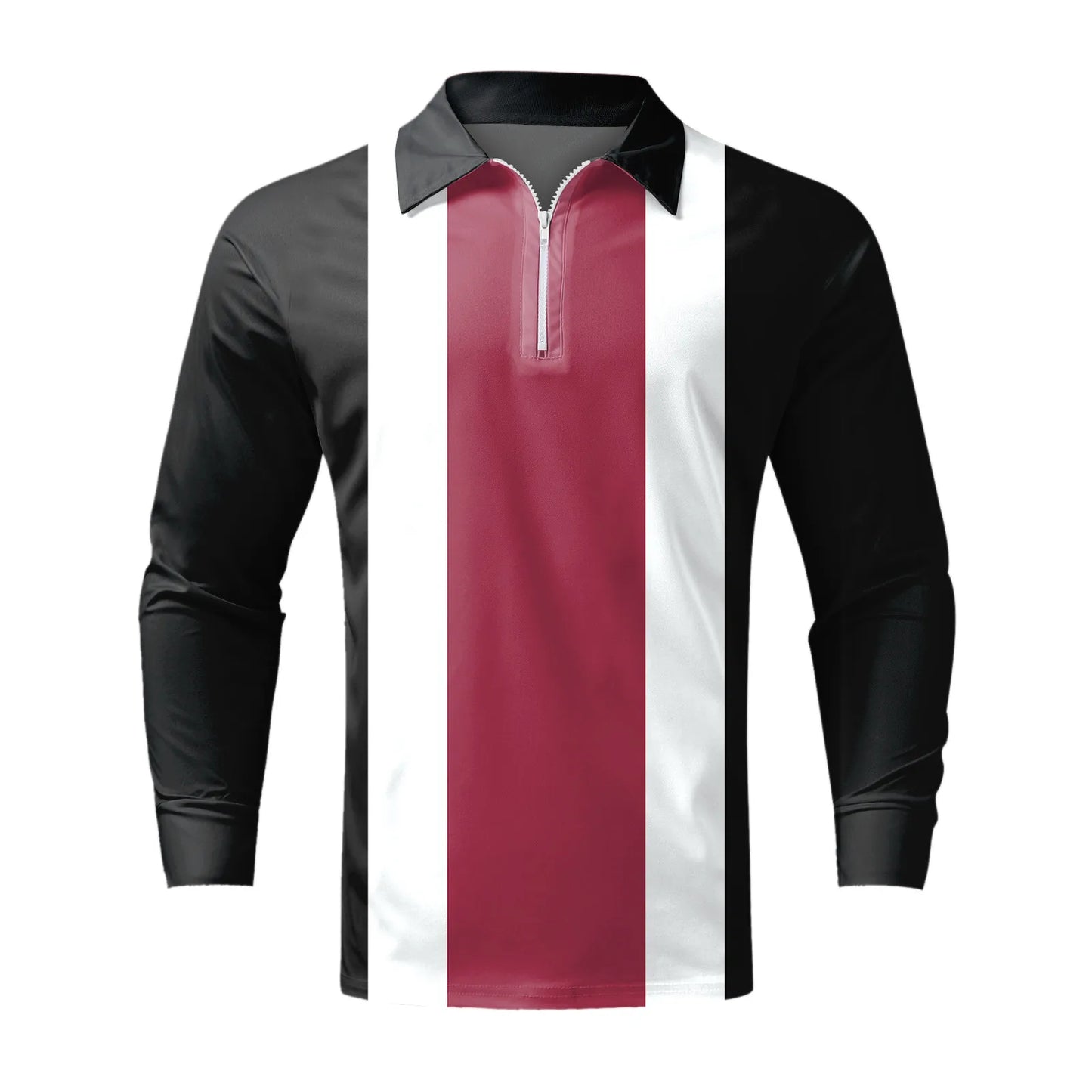 Men's Zipper Shirts Casual Long Sleeve