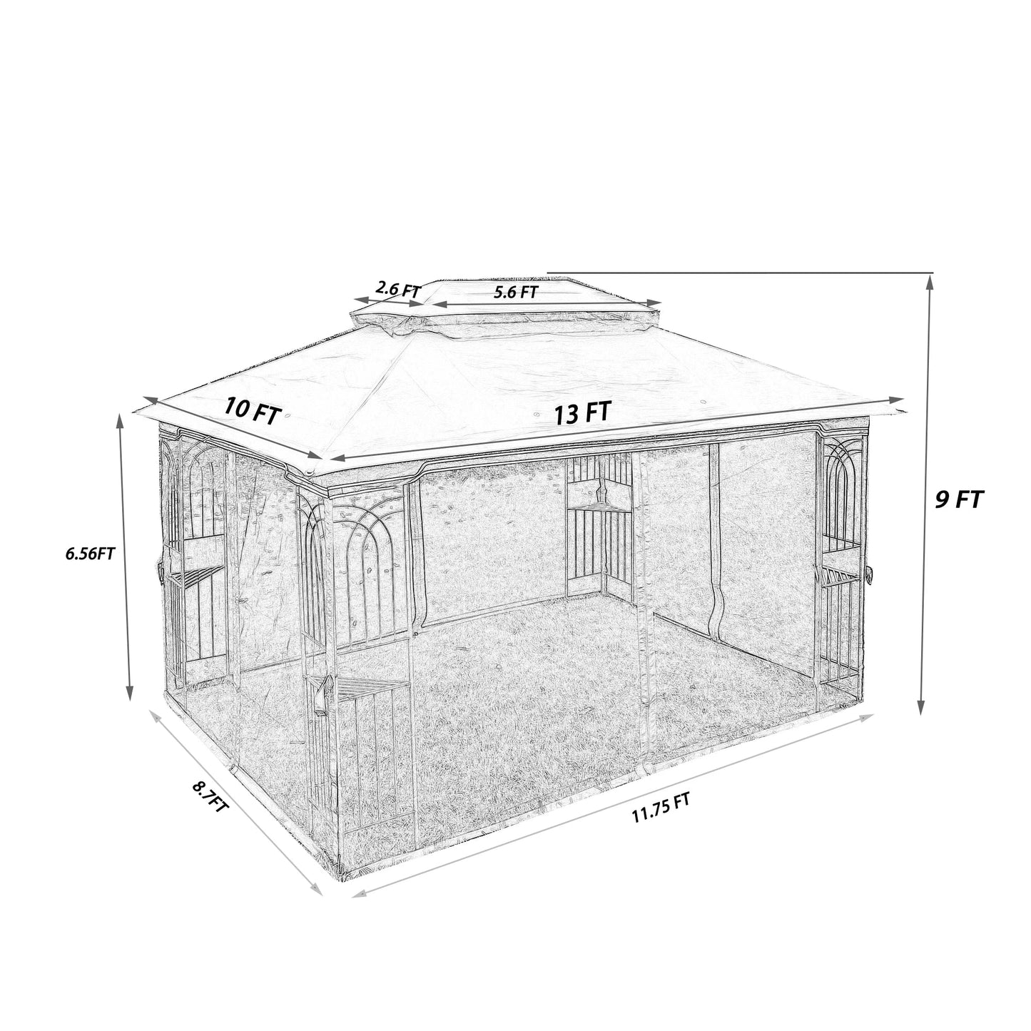 13x10Ft Outdoor Patio Canopy Gazebo - SavageBiz