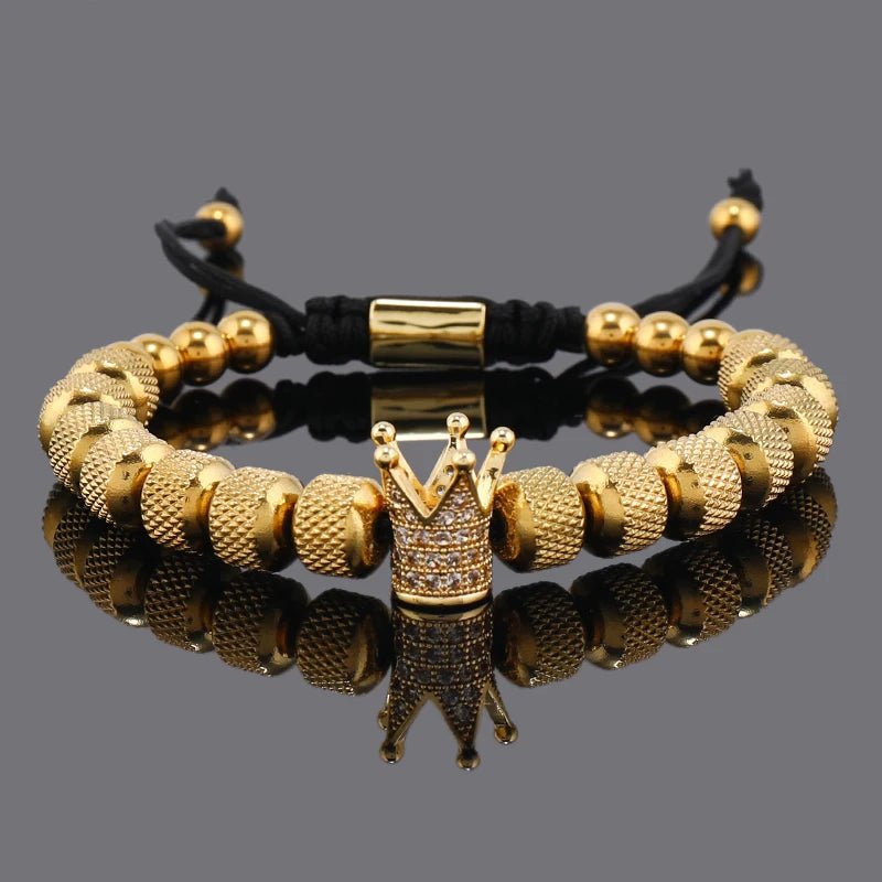 Luxury Crown Charms Stainless Steel Beads Bracelet - SavageBiz