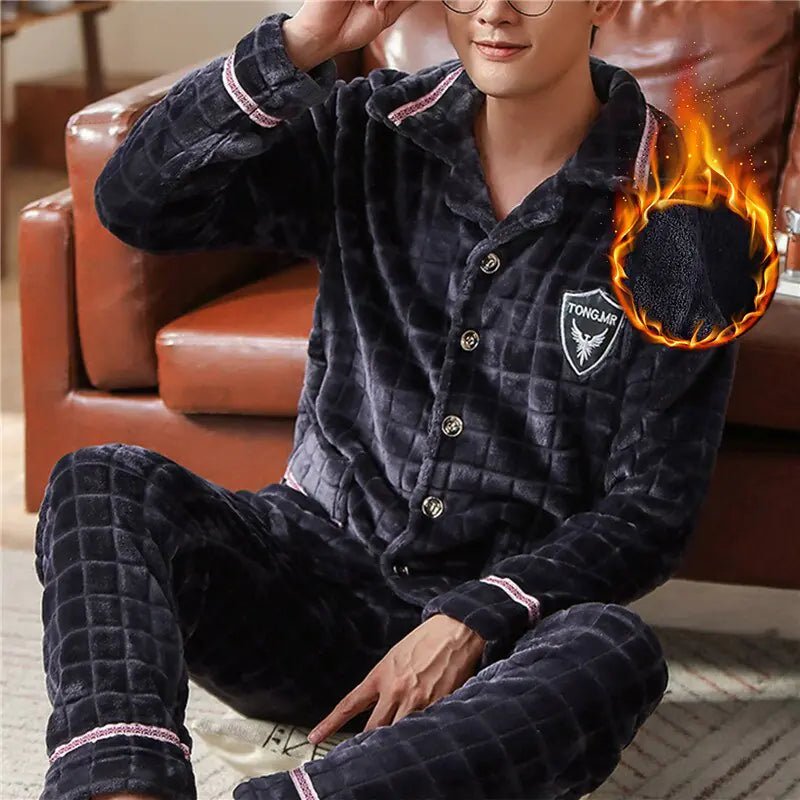 Mens Coral Fleece Sleepwear Pajamas - SavageBiz