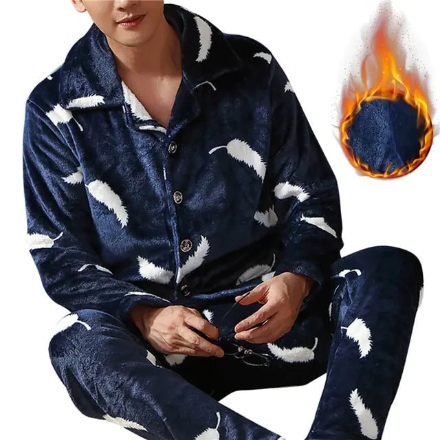 Mens Coral Fleece Sleepwear Pajamas - SavageBiz