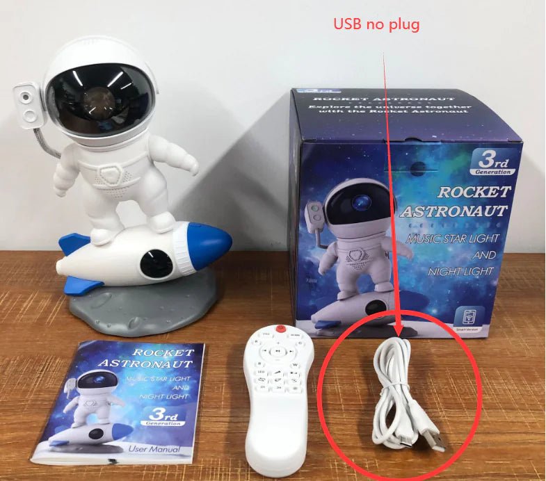 Rocket Astronaut Galaxy Starry Sky Projector Lamp - SavageBiz