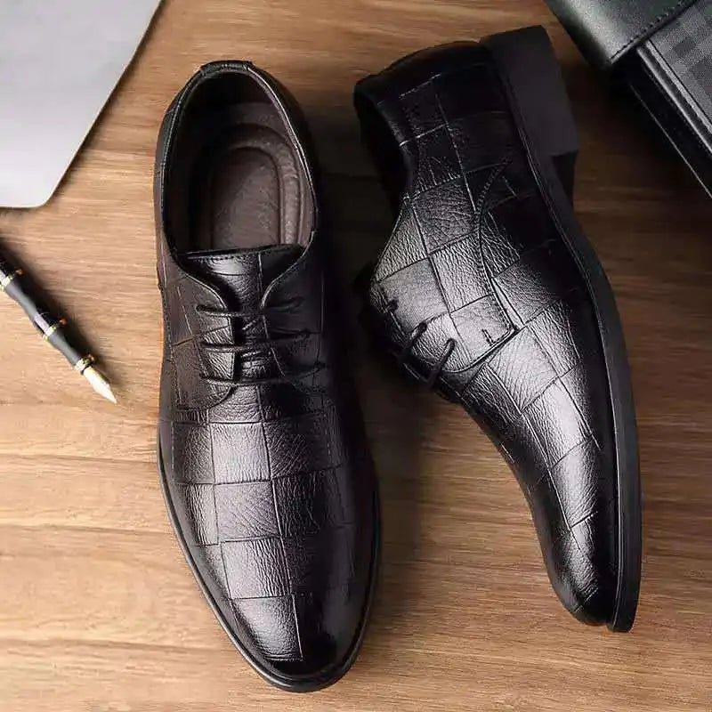 Thick-soled Laced Up Mens Shoes - SavageBiz