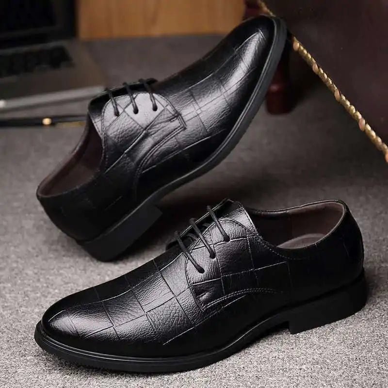 Thick-soled Laced Up Mens Shoes - SavageBiz