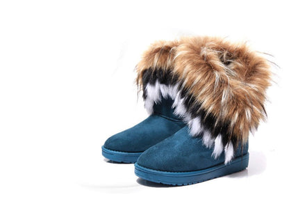 Women's Fox Fur Snow Boots