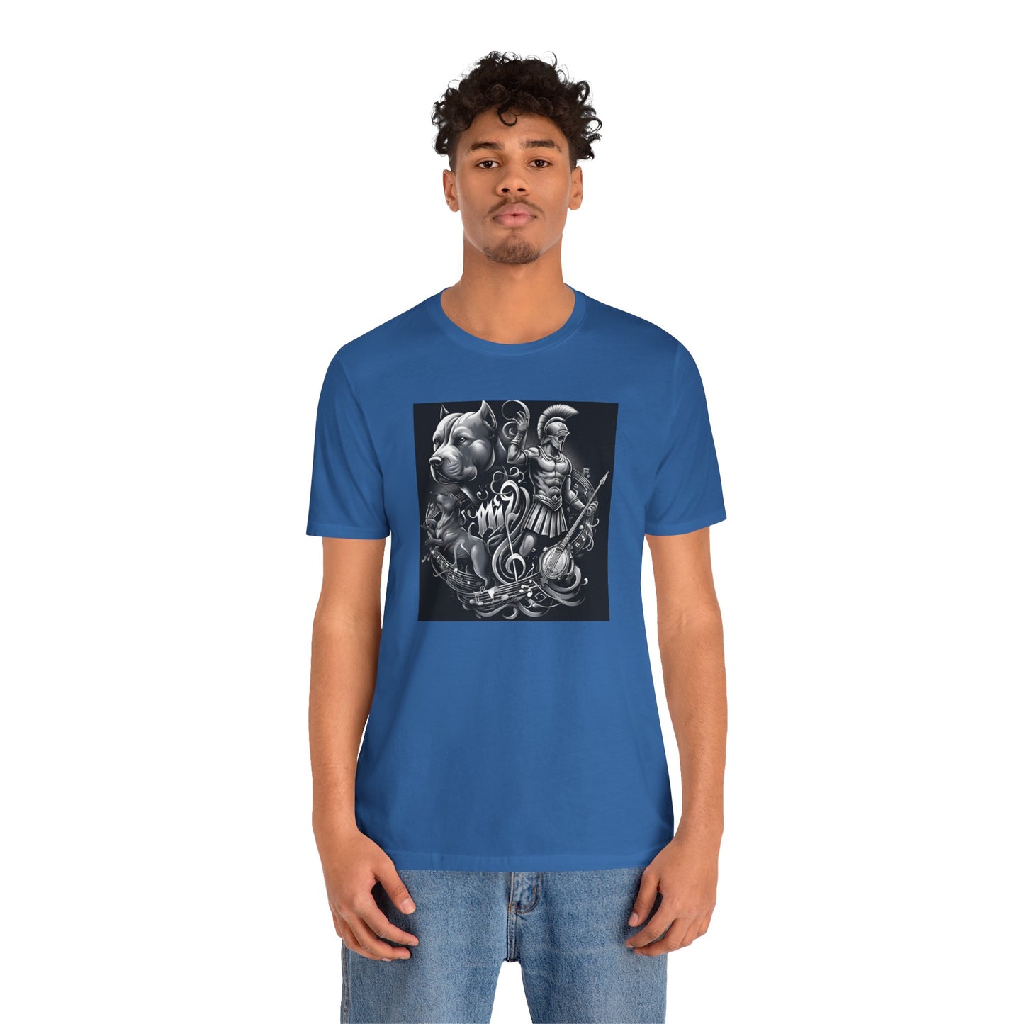 Spartan & Pitbull Musical Warrior Tattoo T-Shirt