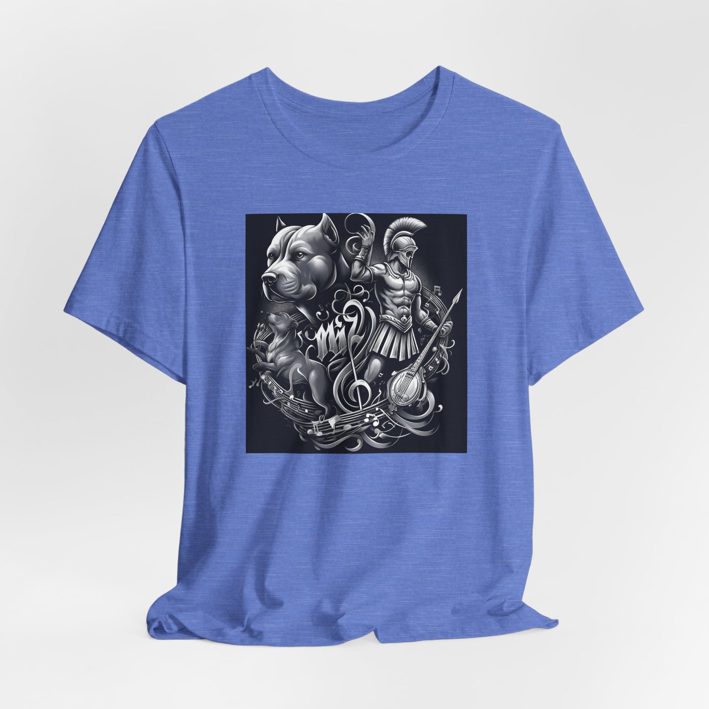 Spartan & Pitbull Musical Warrior Tattoo T-Shirt