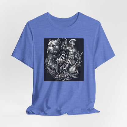 Spartan & Pitbull Musical Warrior Tattoo T-Shirt