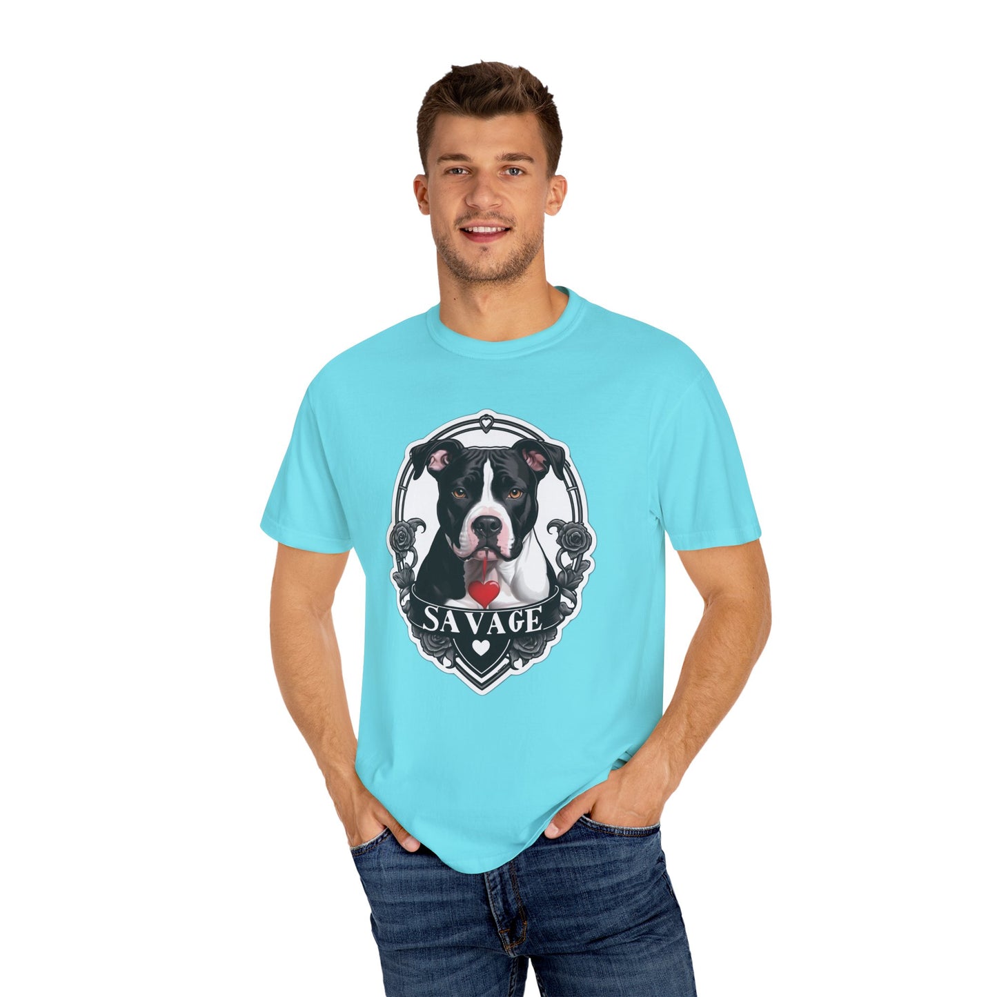 Savage Pitbull Hanging Heart T-Shirt