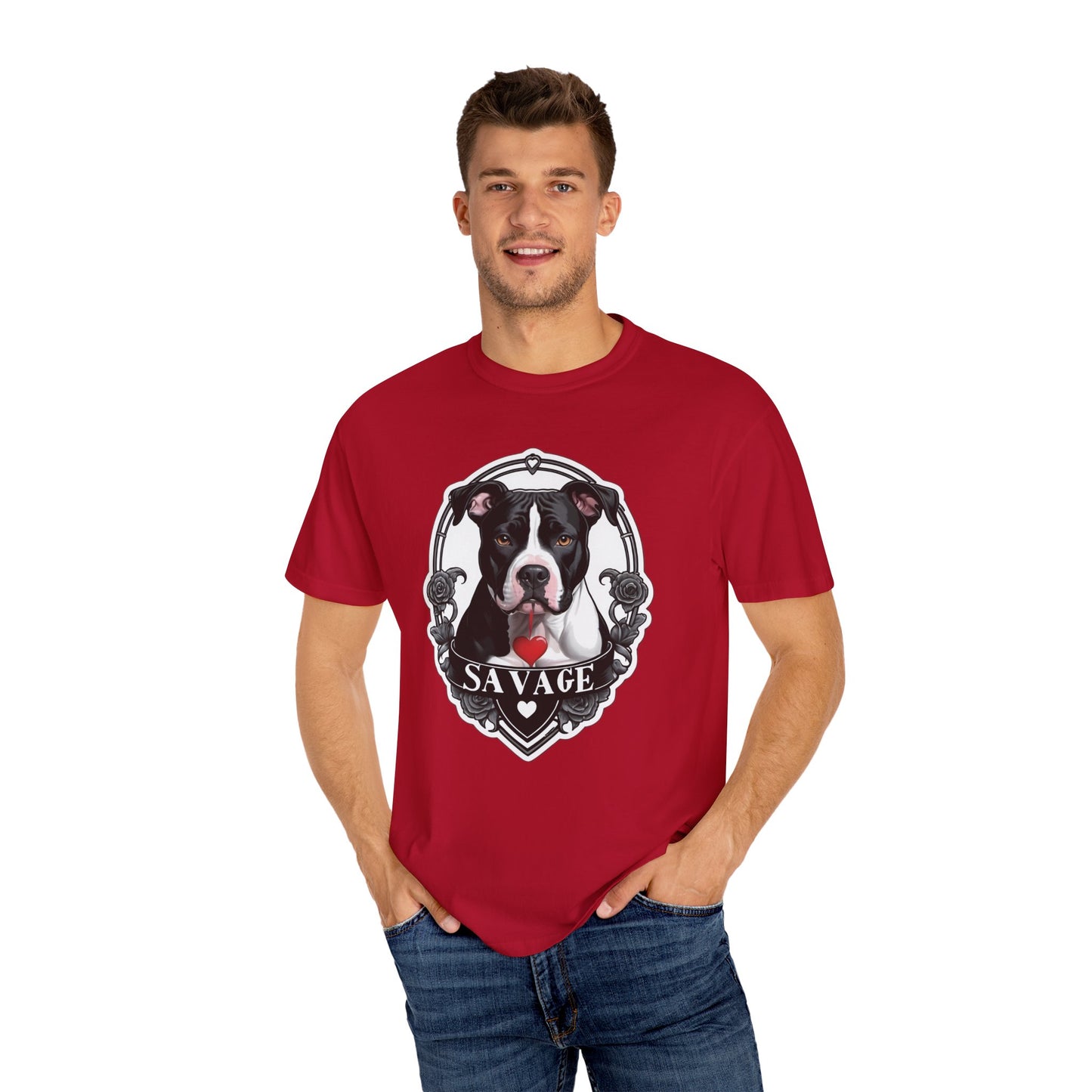 Savage Pitbull Hanging Heart T-Shirt