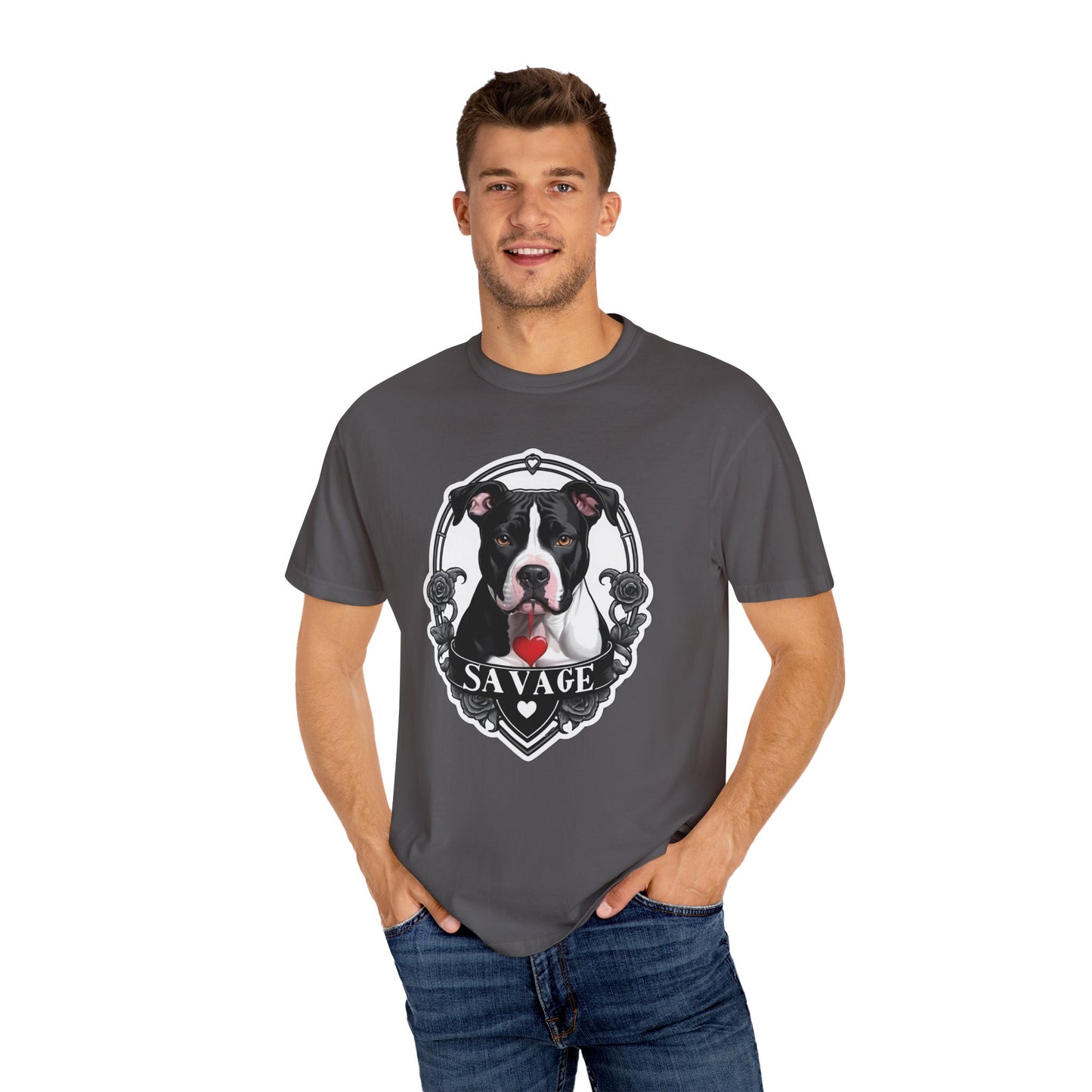 Savage Pitbull Hanging Heart T-Shirt