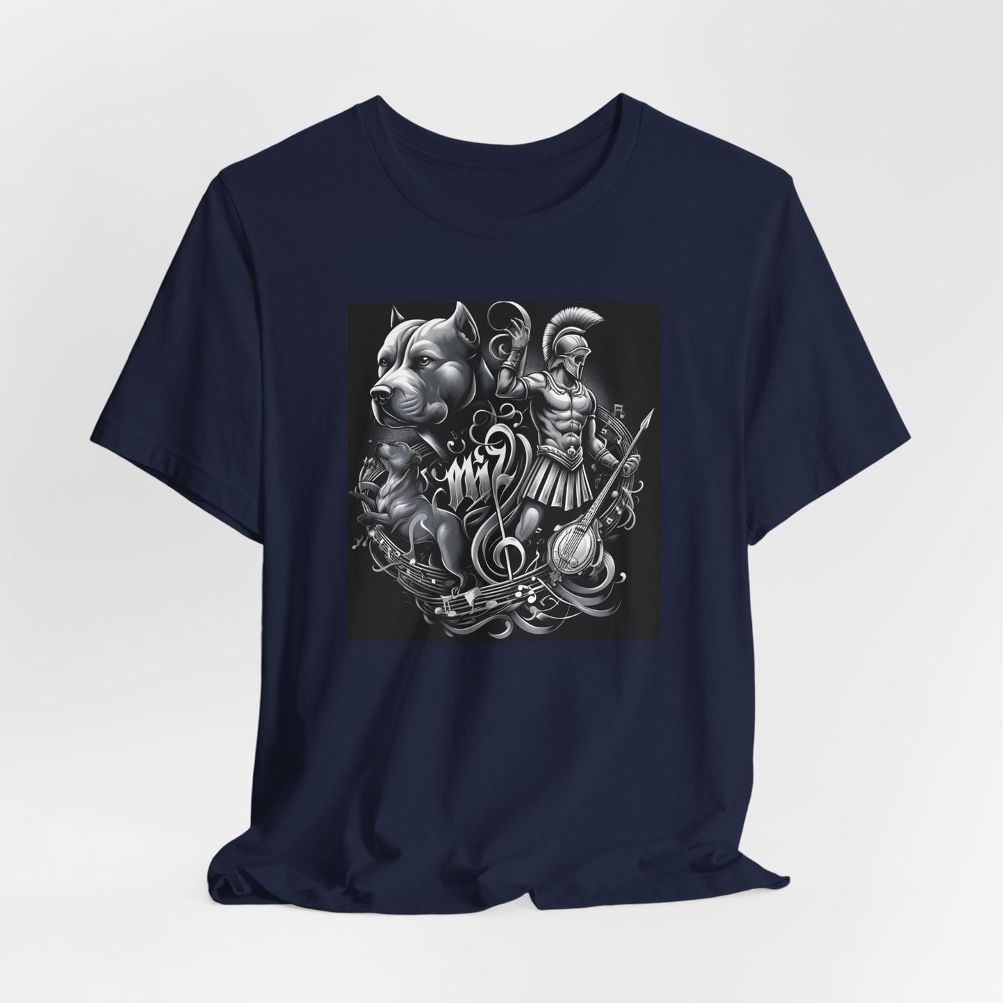 Spartan & Pitbull Musical Warrior Tattoo T-Shirt
