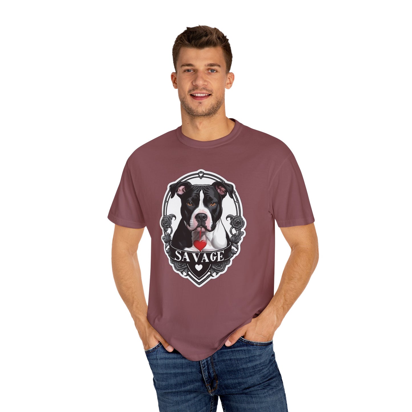 Savage Pitbull Hanging Heart T-Shirt