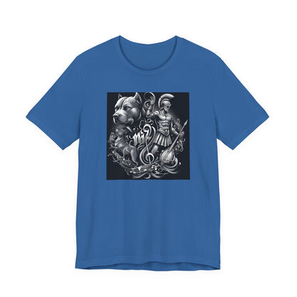 Spartan & Pitbull Musical Warrior Tattoo T-Shirt