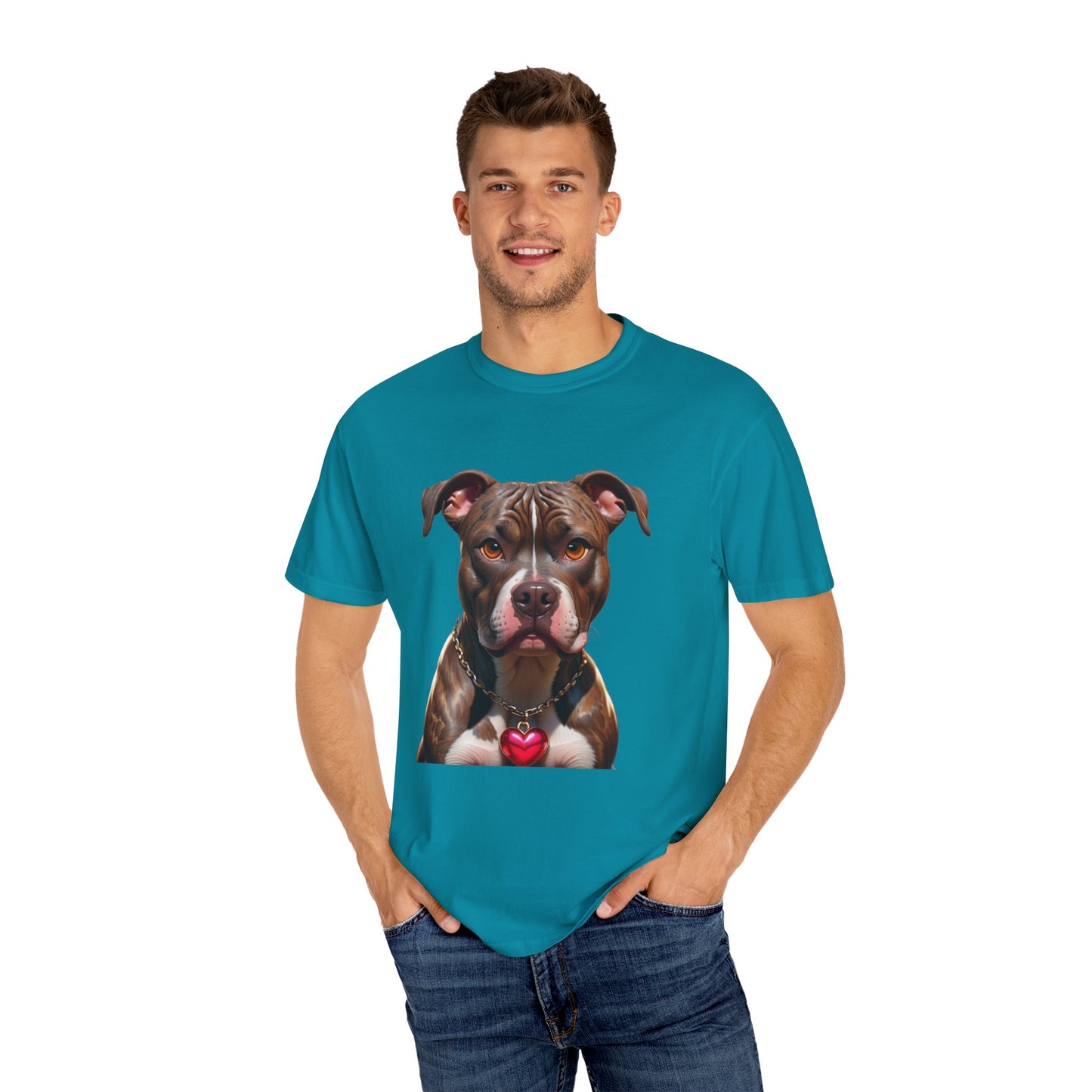 Pitbull Heart Necklace T-shirt