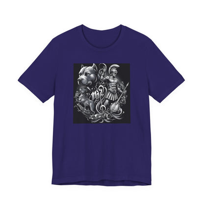 Spartan & Pitbull Musical Warrior Tattoo T-Shirt