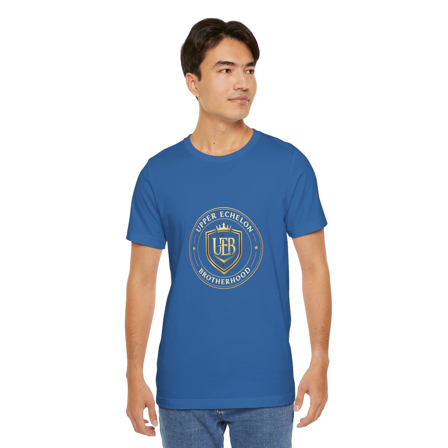 Gold Crest Shield Monogram T-Shirt — Elegant Logo Tee