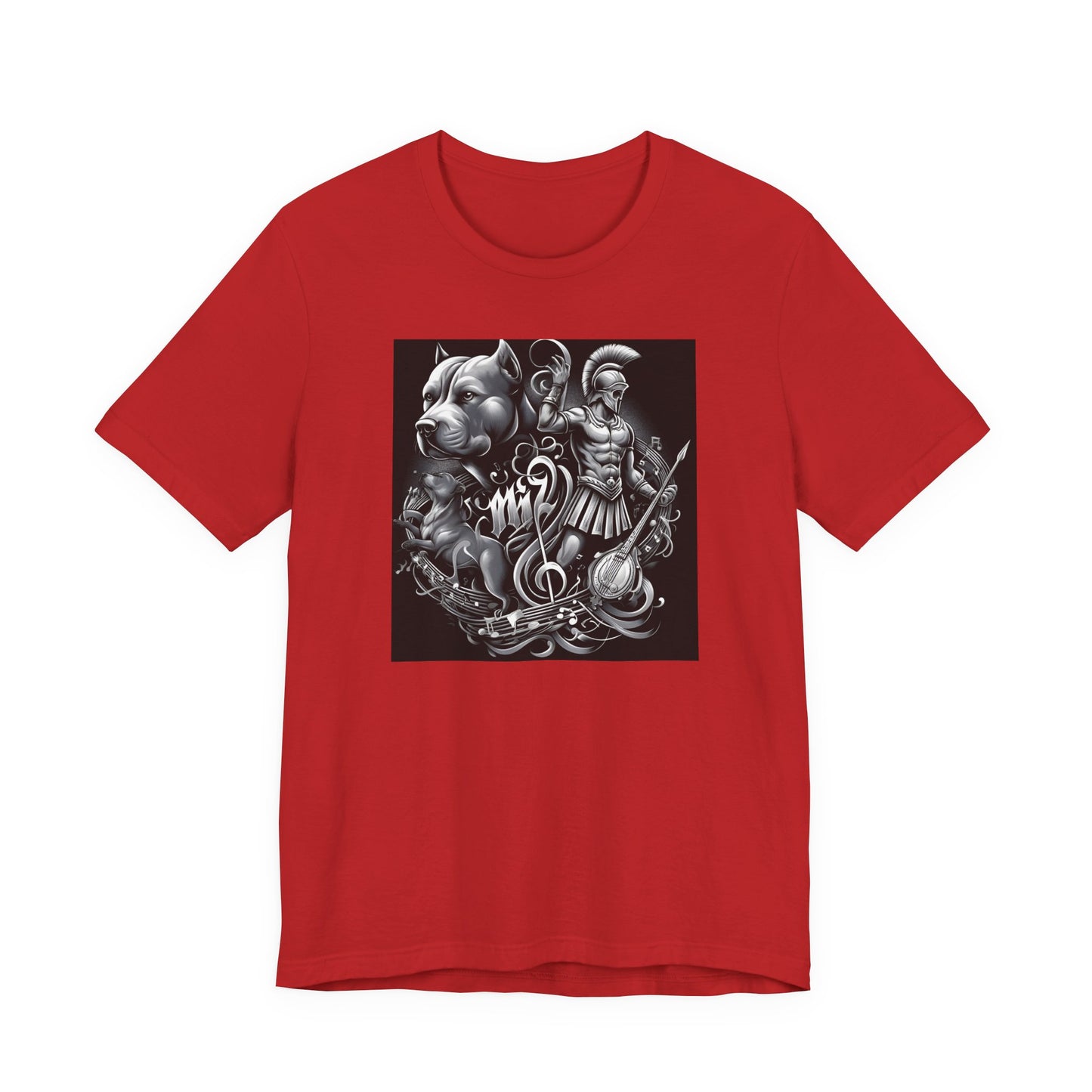 Spartan & Pitbull Musical Warrior Tattoo T-Shirt