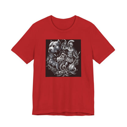 Spartan & Pitbull Musical Warrior Tattoo T-Shirt