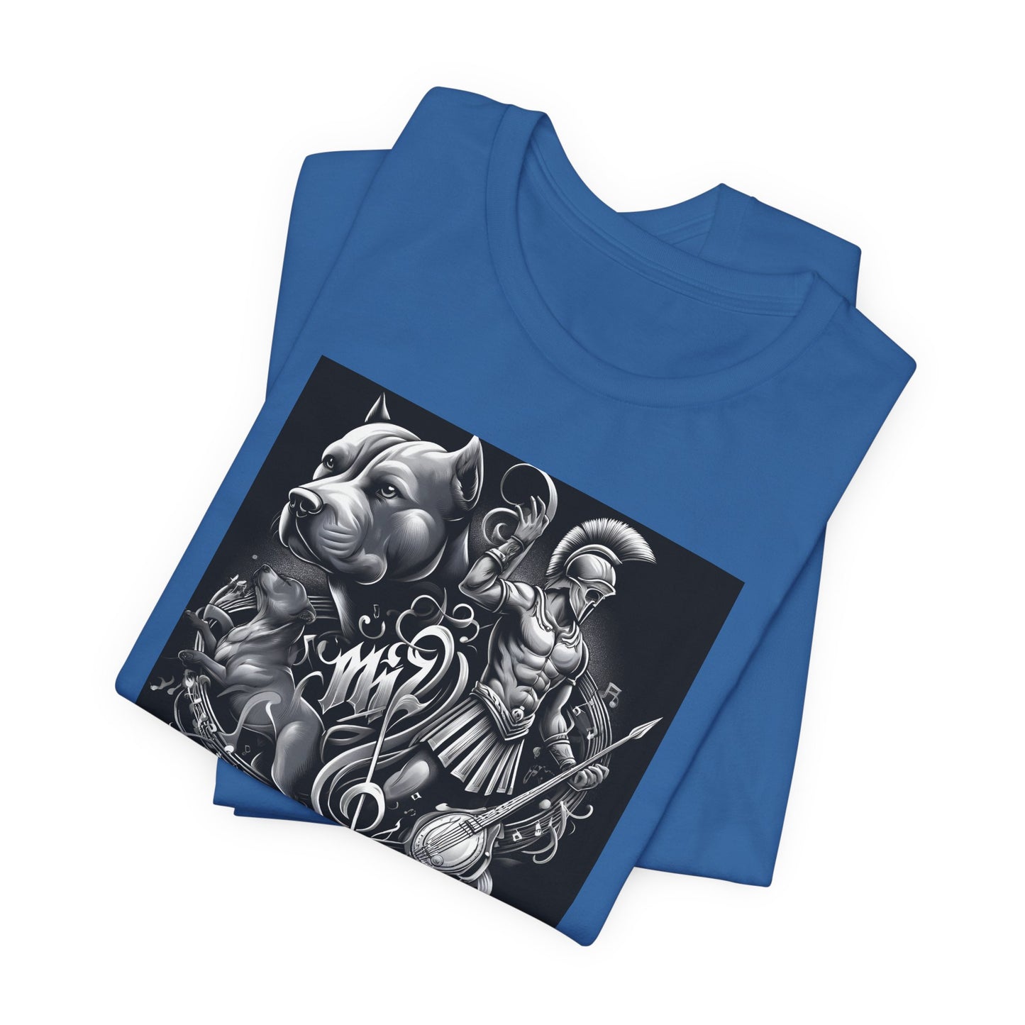 Spartan & Pitbull Musical Warrior Tattoo T-Shirt