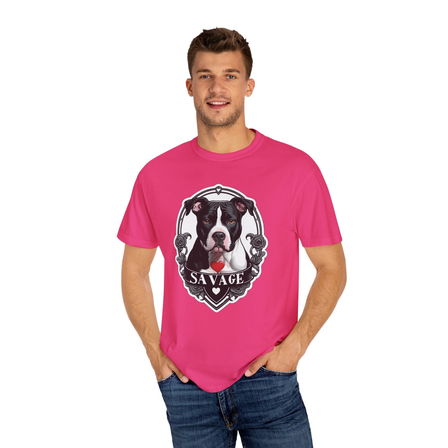 Savage Pitbull Hanging Heart T-Shirt