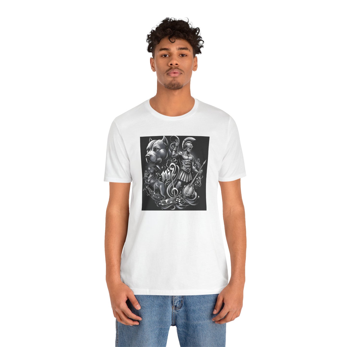 Spartan & Pitbull Musical Warrior Tattoo T-Shirt