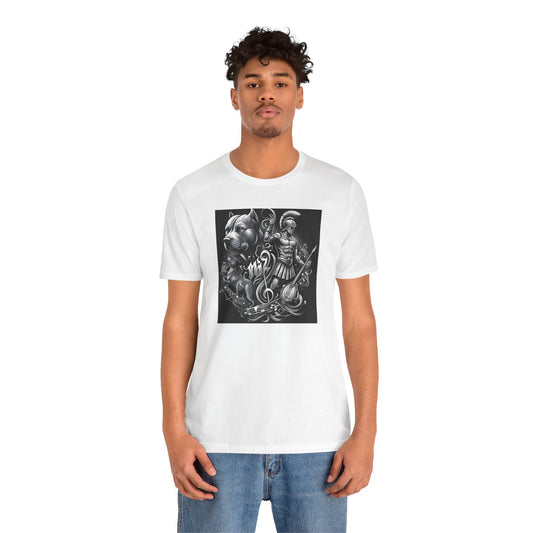Spartan & Pitbull Musical Warrior Tattoo T-Shirt
