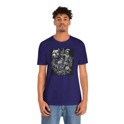 Spartan & Pitbull Musical Warrior Tattoo T-Shirt