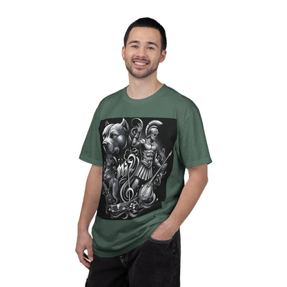 Spartan & Pitbull Graphic T-Shirt — Musical Warrior Tattoo-Style Tee