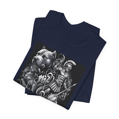 Spartan & Pitbull Musical Warrior Tattoo T-Shirt
