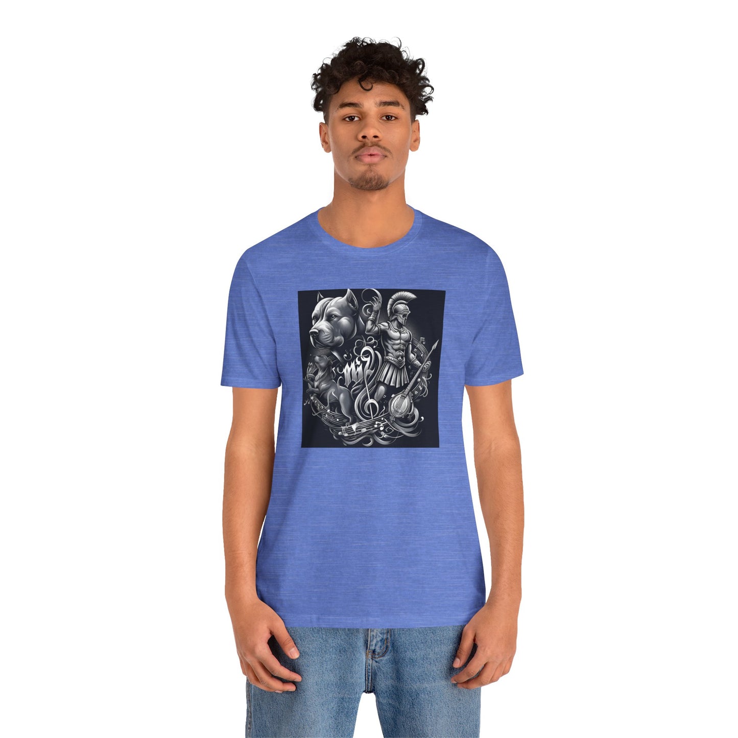 Spartan & Pitbull Musical Warrior Tattoo T-Shirt
