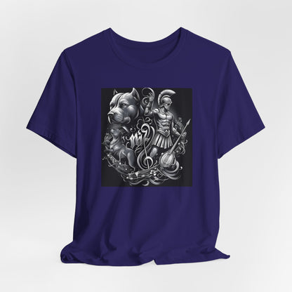 Spartan & Pitbull Musical Warrior Tattoo T-Shirt
