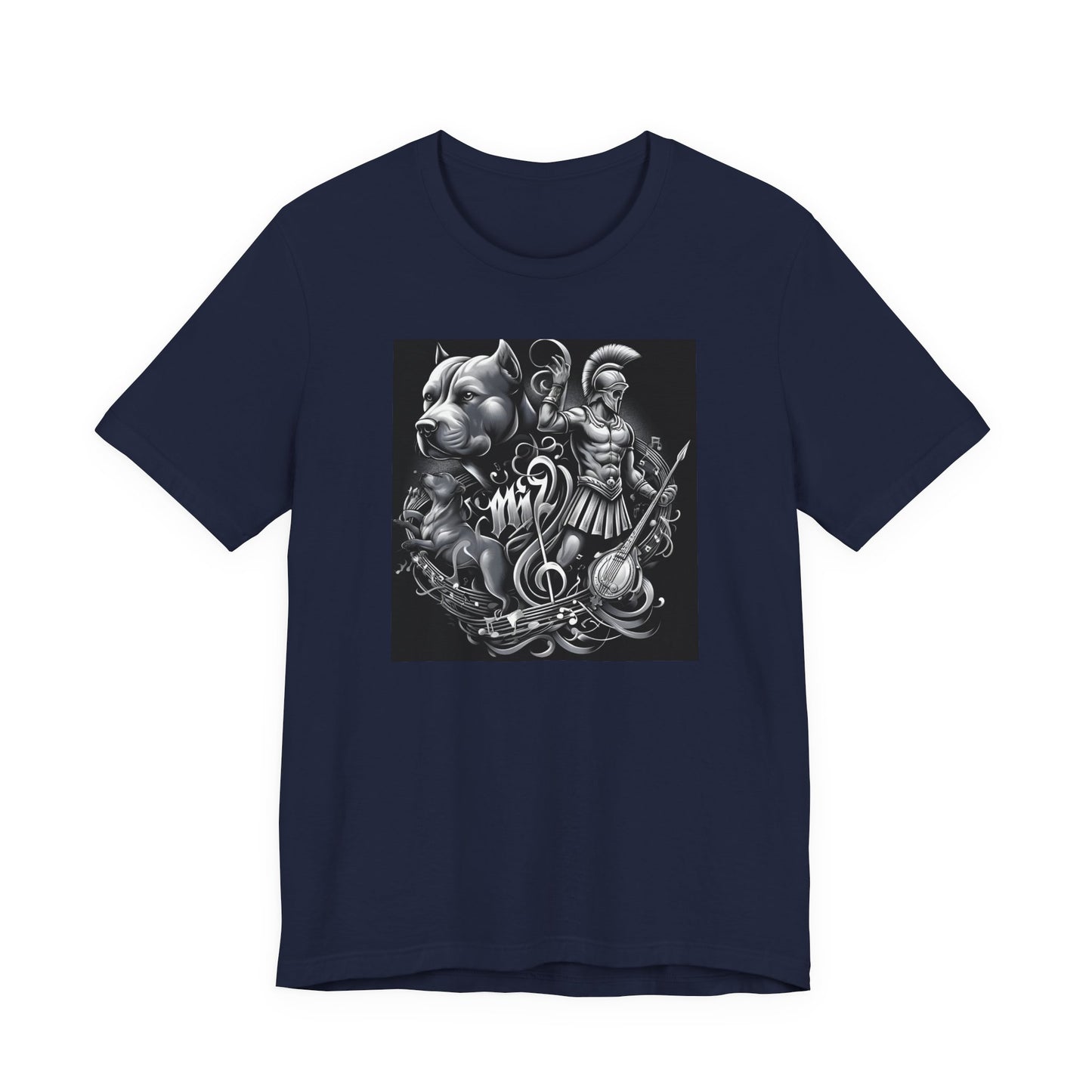 Spartan & Pitbull Musical Warrior Tattoo T-Shirt
