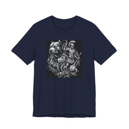 Spartan & Pitbull Musical Warrior Tattoo T-Shirt