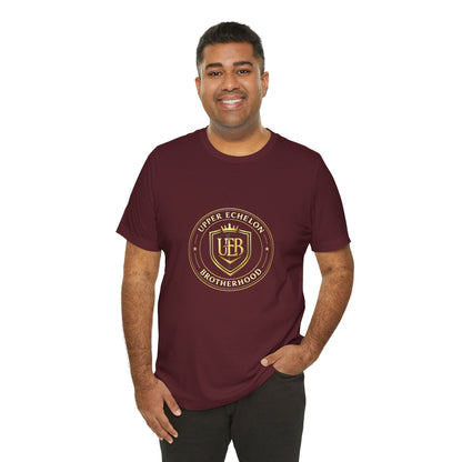 Gold Crest Shield Monogram T-Shirt — Elegant Logo Tee