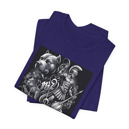 Spartan & Pitbull Musical Warrior Tattoo T-Shirt