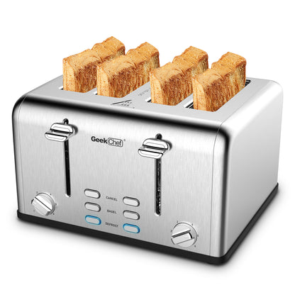 The Geek Chef Stainless Steel Extra-Wide Slot Toaster