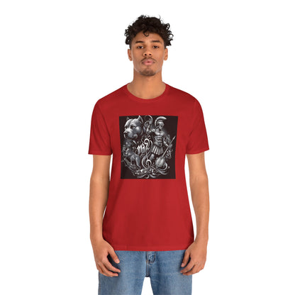 Spartan & Pitbull Musical Warrior Tattoo T-Shirt