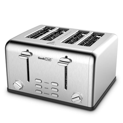 The Geek Chef Stainless Steel Extra-Wide Slot Toaster