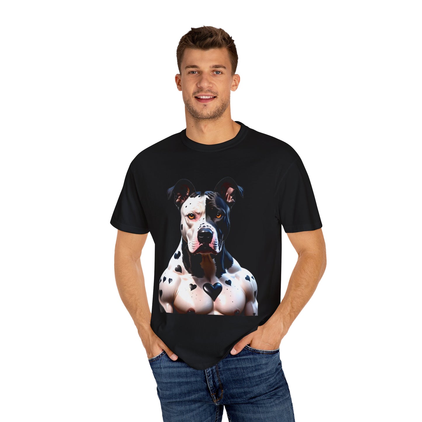 Savage Muscular Pitbull Heart T-shirt