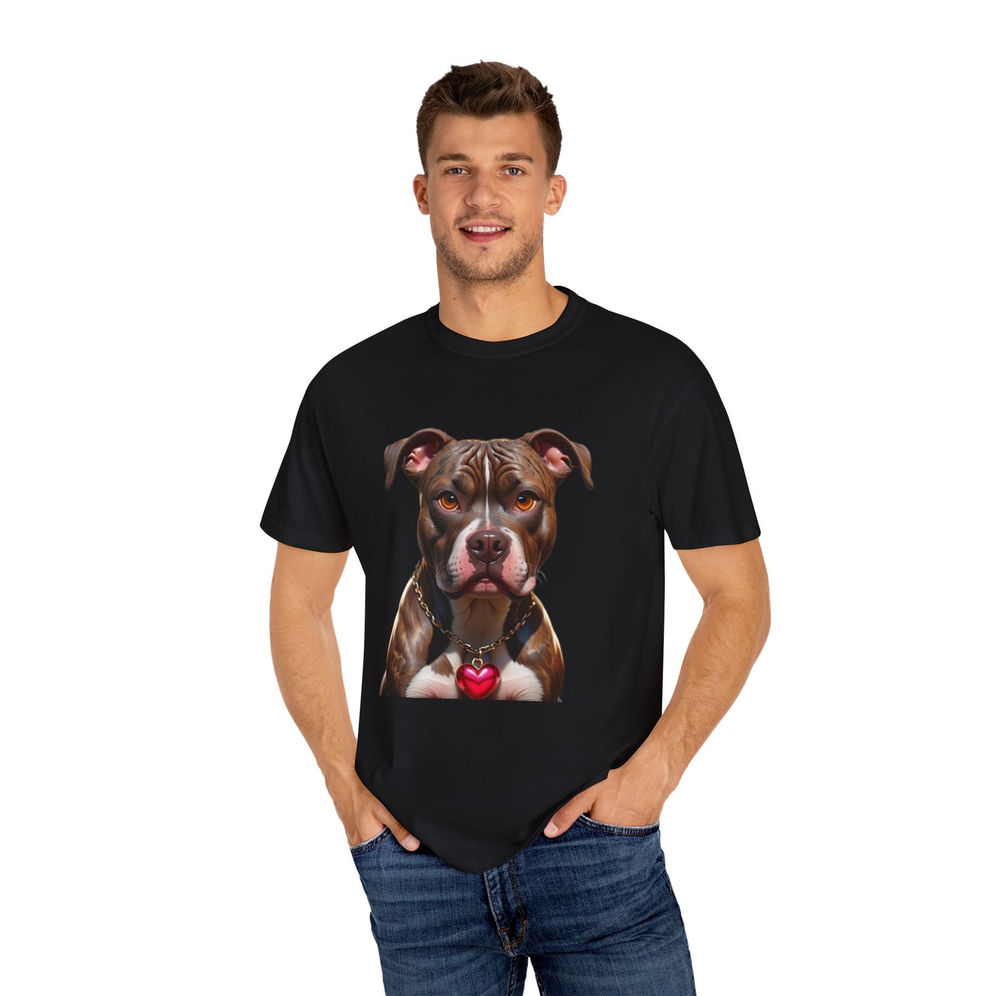 Pitbull Heart Necklace T-shirt