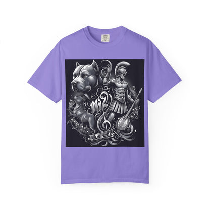 Spartan & Pitbull Graphic T-Shirt — Musical Warrior Tattoo-Style Tee