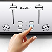 The Geek Chef Stainless Steel Extra-Wide Slot Toaster