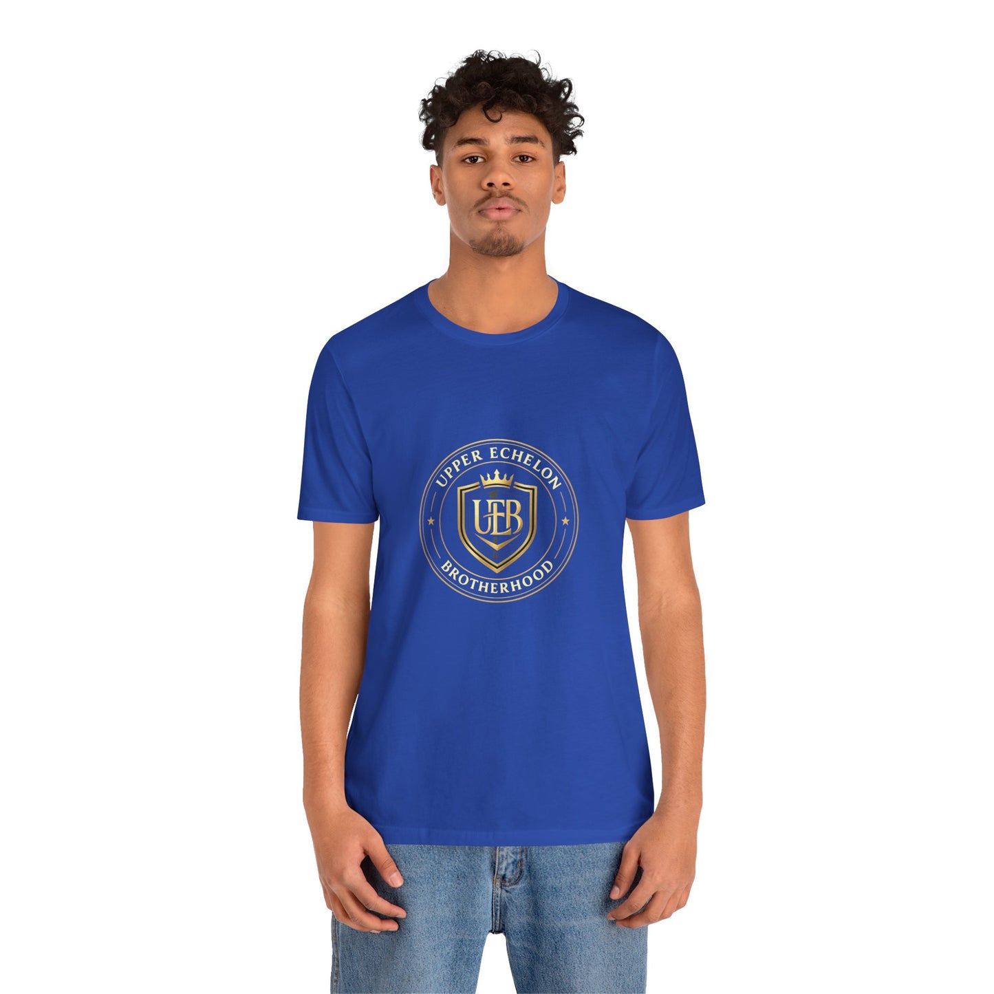 Gold Crest Shield Monogram T-Shirt — Elegant Logo Tee