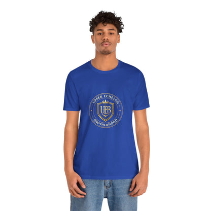 Gold Crest Shield Monogram T-Shirt — Elegant Logo Tee