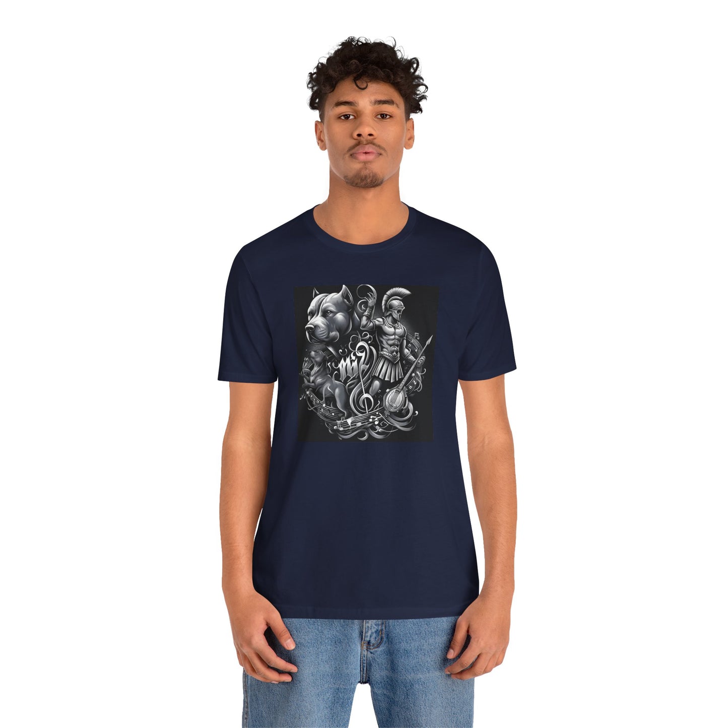 Spartan & Pitbull Musical Warrior Tattoo T-Shirt