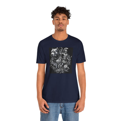 Spartan & Pitbull Musical Warrior Tattoo T-Shirt