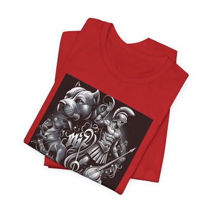 Spartan & Pitbull Musical Warrior Tattoo T-Shirt